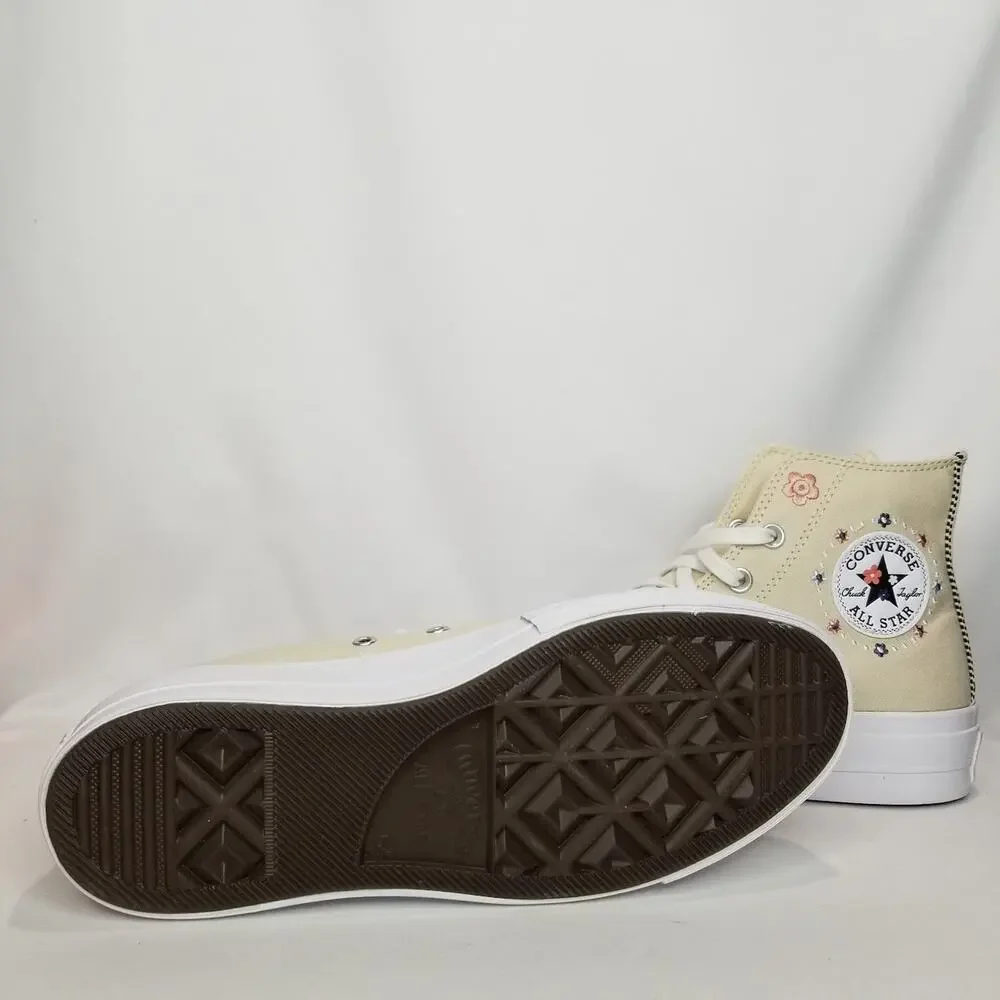 Converse Women's CTAS Lift Platform Petite Petals Hi Tops Size 8.5 A14265C NWT - Picture 8 of 9